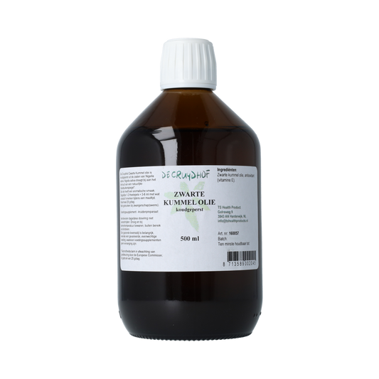De Cruydhof Zwarte kummel olie koudgeperst 500.00 Milliliter