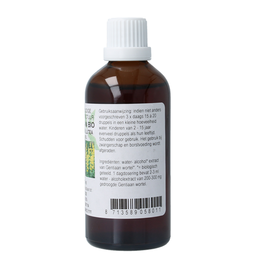 Cruydhof Gentiana lutea radix / gentiaan tinctuur bio 100.00 Milliliter