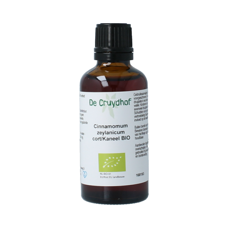 Cruydhof Cinnamomum zeyl cort / kaneel tinctuur bio 50 Milliliter