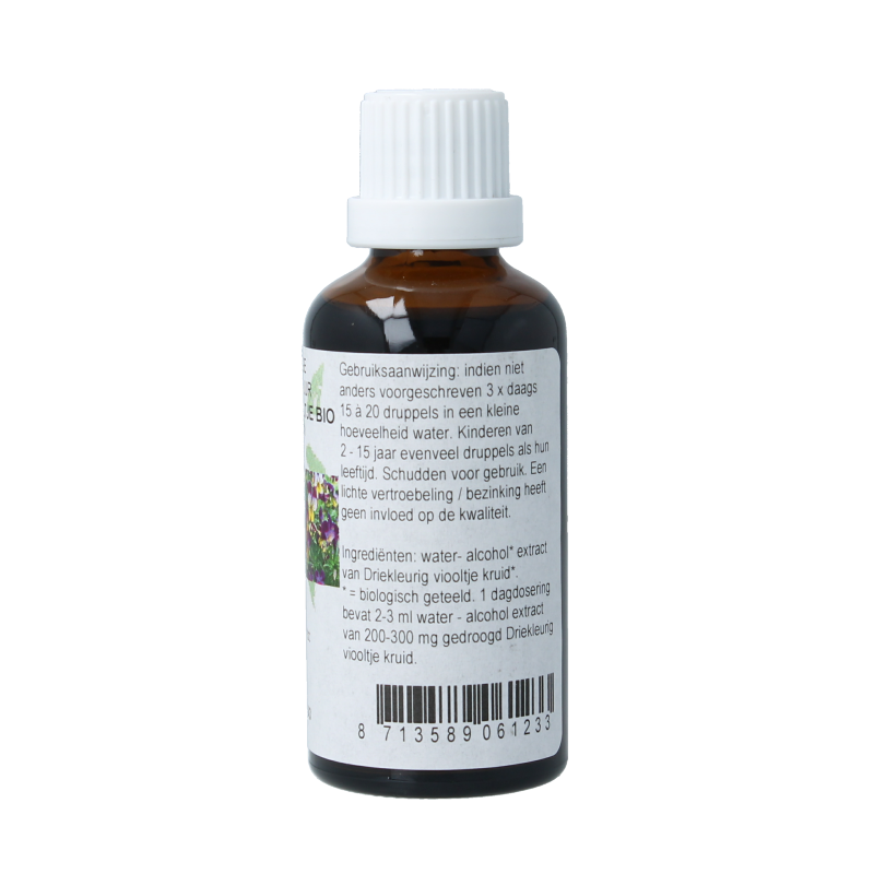 Cruydhof Viola tricolor hrb / driekl viooltje tinctuur bio 50 Milliliter