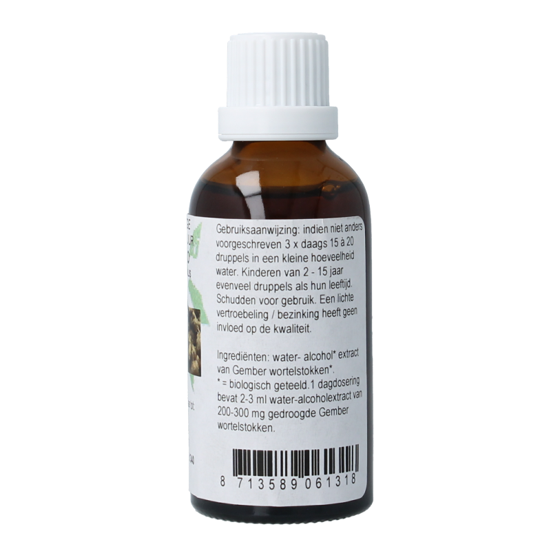 Cruydhof Zingiber officinalis rhiz/gember tinctuur bio 50 Milliliter