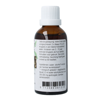 Cruydhof Zingiber officinalis rhiz/gember tinctuur bio 50.00 Milliliter