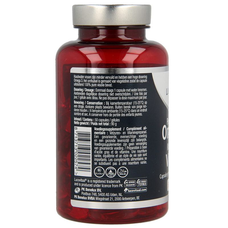 Lucovitaal Koudwater visolie puur omega 3 50 Capsules