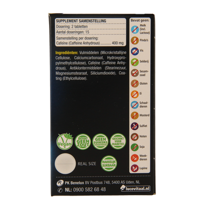 Lucovitaal Pure cafeine 30.00 Tabletten