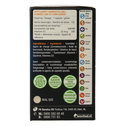 Lucovitaal Vitamine D3 25mcg 120.00 Capsules