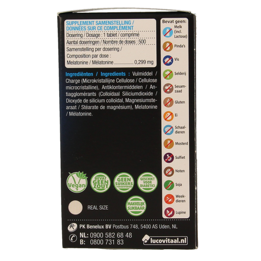 Lucovitaal Melatonine puur 0.299mg 500 Tabletten