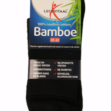 Lucovitaal Bamboe sok lang zwart  maat 39-42 1 Paar