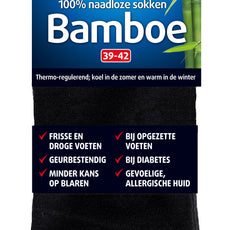 Lucovitaal Bamboe sok lang zwart  maat 39-42 1 Paar