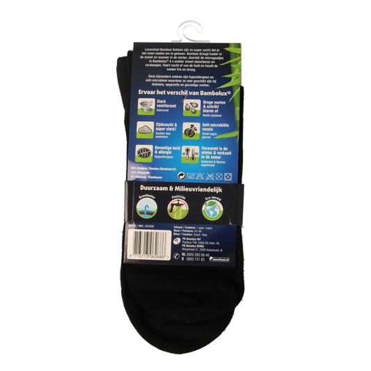 Lucovitaal Bamboe sok lang zwart  maat 43-46 1 Paar