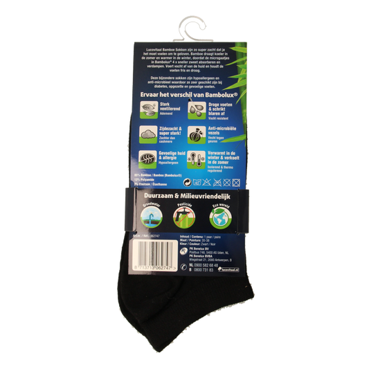 Lucovitaal Bamboe enkelsok zwart  maat 35-38 1 Paar