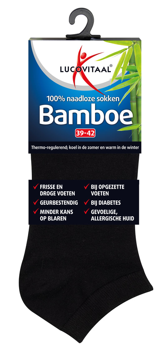 Lucovitaal Bamboe enkelsok zwart  maat 39-42 1.00 Paar