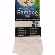 Lucovitaal Bamboe enkelsok wit  maat 35-38 1 Paar