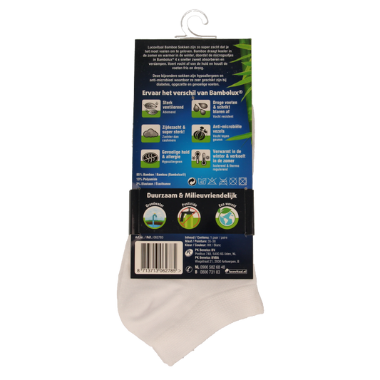 Lucovitaal Bamboe enkelsok wit  maat 35-38 1 Paar