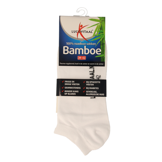 Lucovitaal Bamboe enkelsok wit  maat 39-42 1 Paar