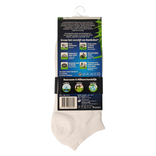 Lucovitaal Bamboe enkelsok wit  maat 39-42 1 Paar