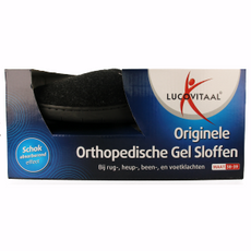 Lucovitaal Orthopedische gel sloffen zwart maat 38-39 1 Paar