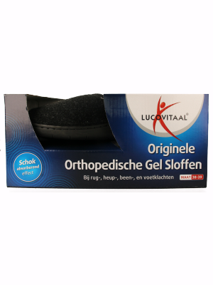 Lucovitaal Orthopedische gel sloffen zwart maat 38-39 1 Paar