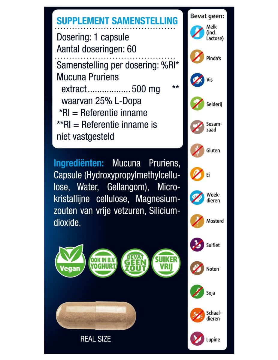 Lucovitaal L-Dopa mucana pruriens 60 Capsules