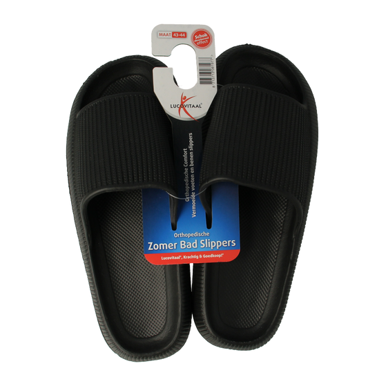 Lucovitaal Orthopedische badslipper 43-44 zwart 1 Paar