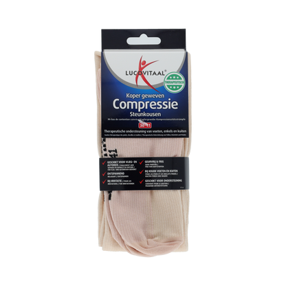 Lucovitaal Koper compressie kousen maat 36-41 huidskleur 1.00 Paar