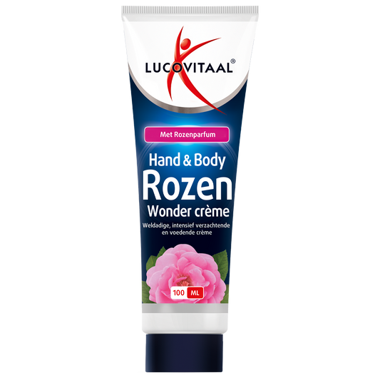 Lucovitaal Hand & body rozen wonder creme 100 Milliliter