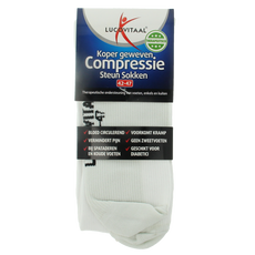 Lucovitaal Koper compressie steunsok maat 42-47 wit 1.00 Paar