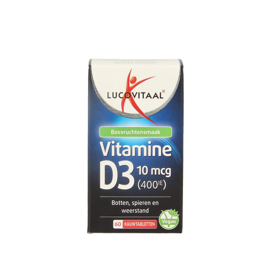 Lucovitaal Vitamine D3 10mcg (400IE) vegan 60 Kauwtabletten