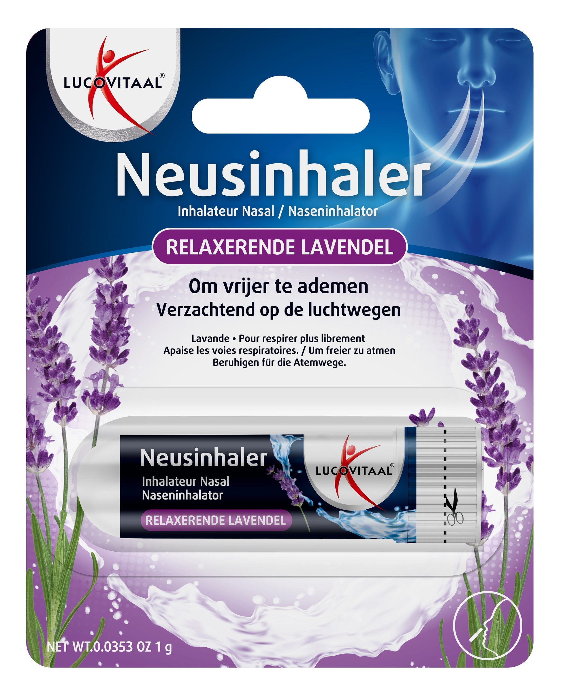 Lucovitaal Neusinhaler relaxerende lavendel 1 Stuks