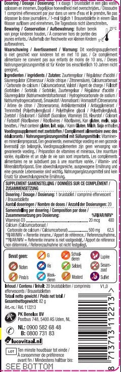 Lucovitaal Calcium + D3 citroen 20 Bruistabletten