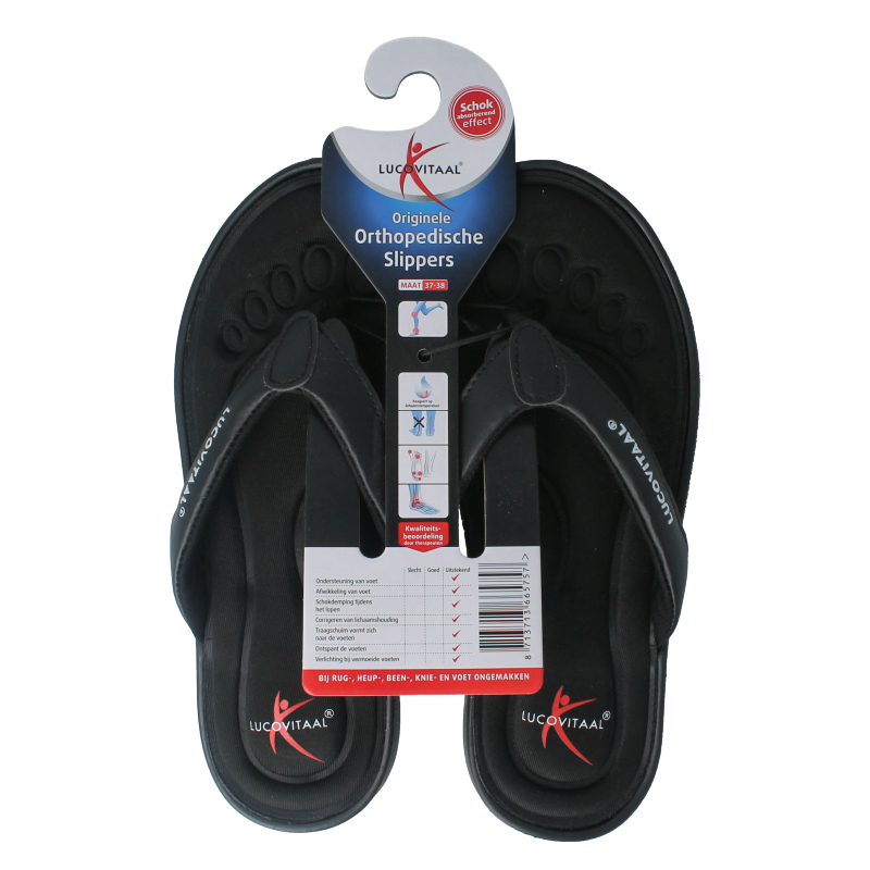 Lucovitaal Orthopedische slipper 37-38 zwart 1 Paar