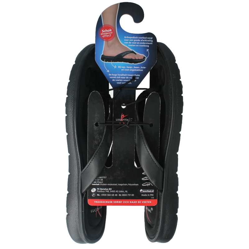 Lucovitaal Orthopedische slipper 37-38 zwart 1 Paar
