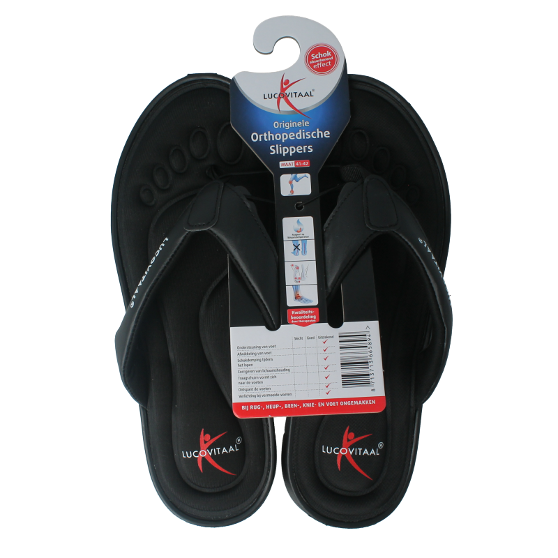 Lucovitaal Orthopedische slipper 41-42 zwart 1 Paar