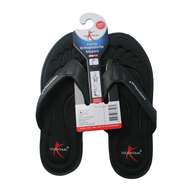 Lucovitaal Orthopedische slipper 43-44 zwart 1 Paar