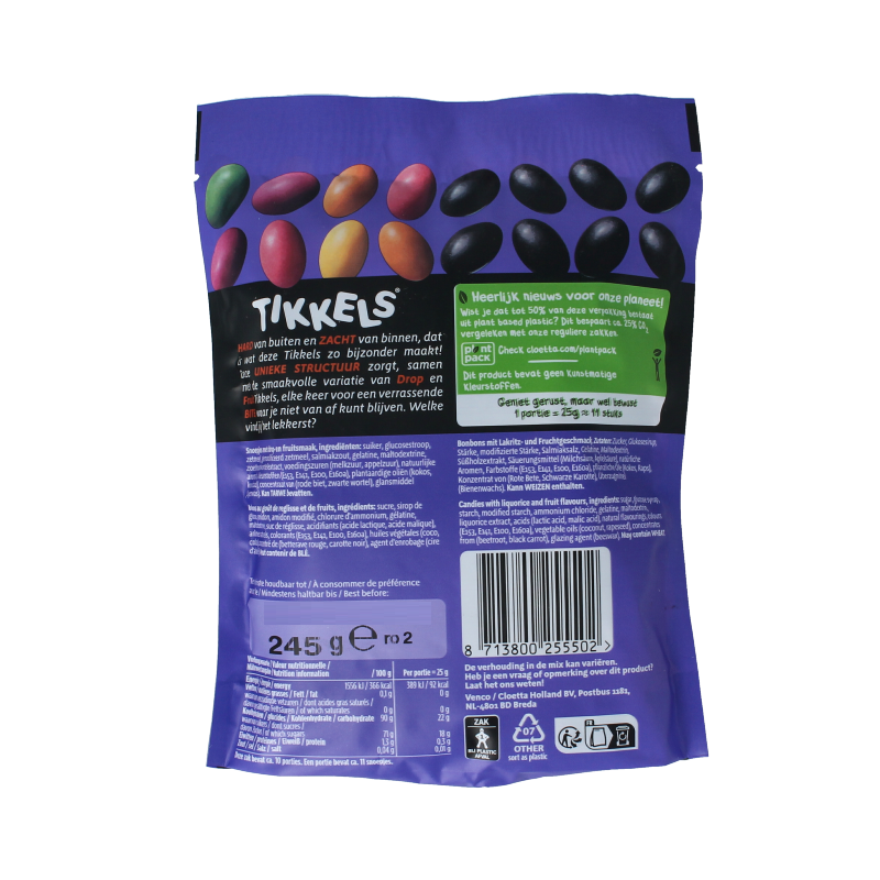 Venco Tikkels drop & fruit 245 Gram