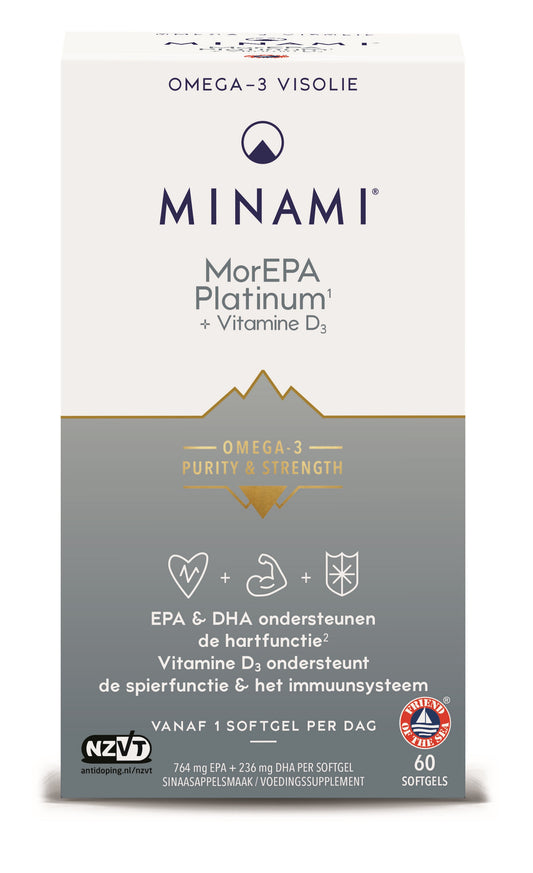 Minami MorEPA platinum + vitamine D3 60 Softgels