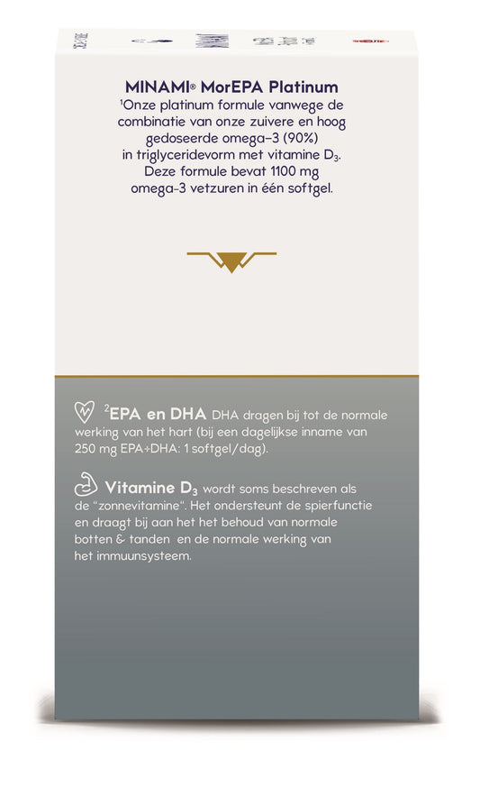 Minami MorEPA platinum + vitamine D3 60 Softgels