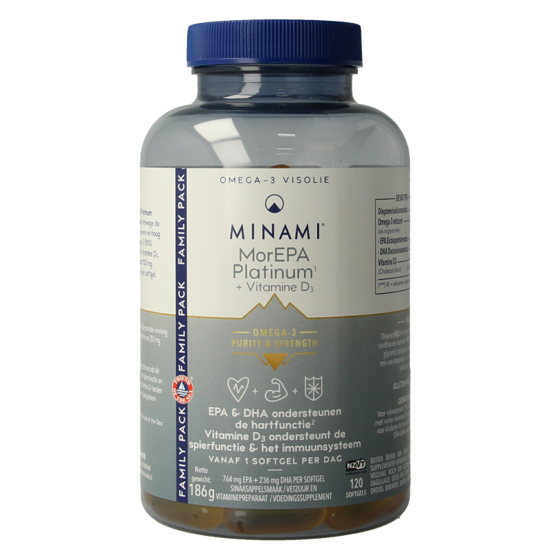 Minami MorEPA platinum + vitamine D3 120 Softgels
