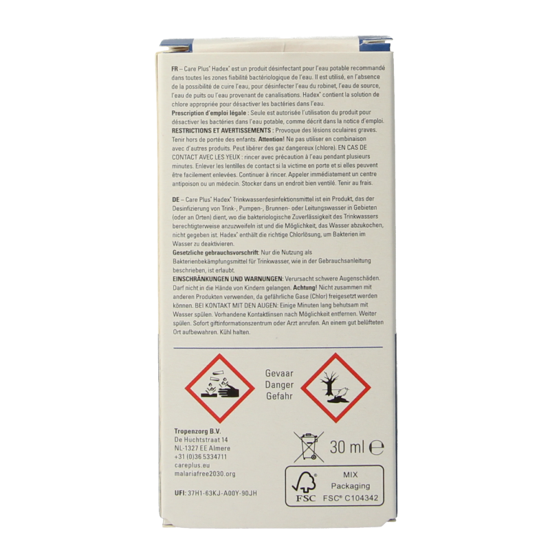Care Plus Hadex drinkwaterdesinfectant 30 Milliliter