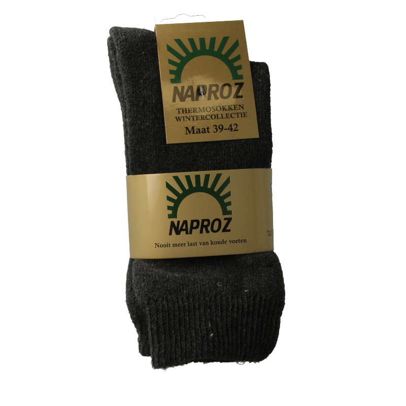 Naproz Thermo sokken grijs maat 39-42  3 Paar