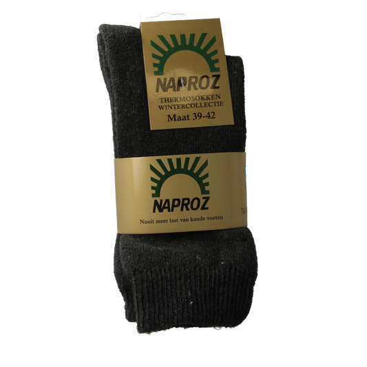 Naproz Thermo sokken grijs maat 39-42  3 Paar