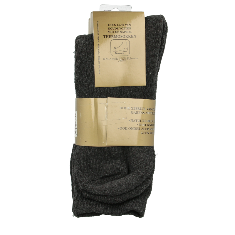 Naproz Thermo sokken grijs maat 39-42  3 Paar