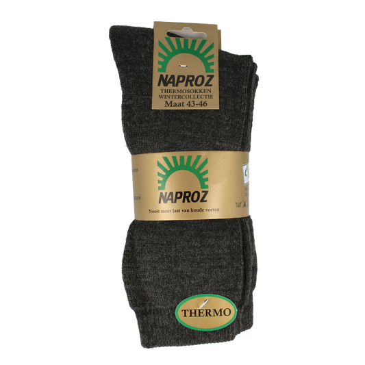 Naproz Thermo sokken grijs maat 43-46  3 Paar
