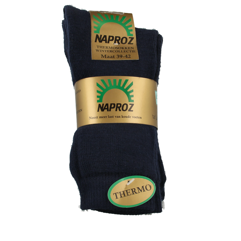 Naproz Thermo sokken blauw maat 39-42  3 Paar