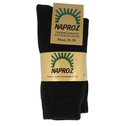 Naproz Thermo sokken zwart maat 35-38  3 Paar