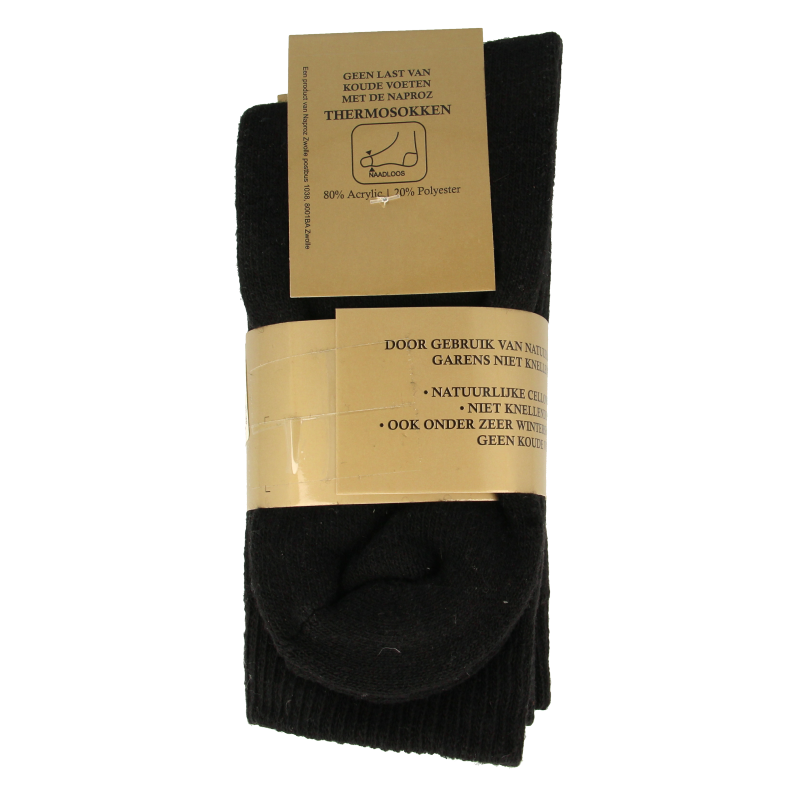 Naproz Thermo sokken zwart maat 35-38  3 Paar
