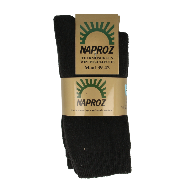 Naproz Thermo sokken zwart maat 39-42  3 Paar