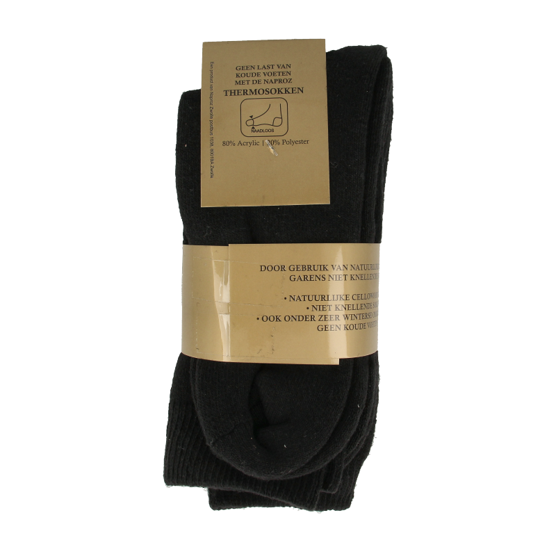 Naproz Thermo sokken zwart maat 39-42  3 Paar
