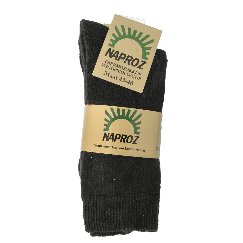 Naproz Thermo sokken zwart maat 43-46  3 Paar