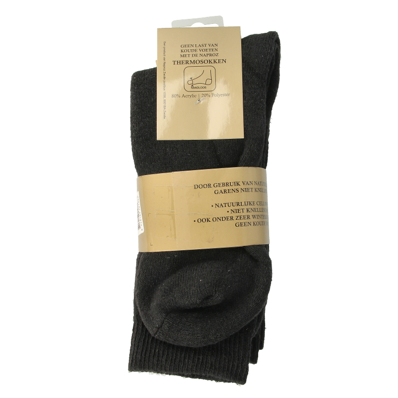 Naproz Thermo sokken zwart maat 43-46  3 Paar