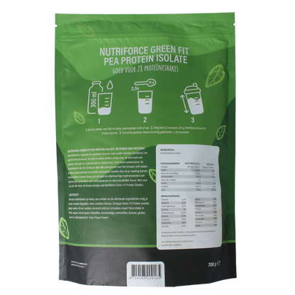 Nutriforce Green fit pea proteine 700.00 Gram